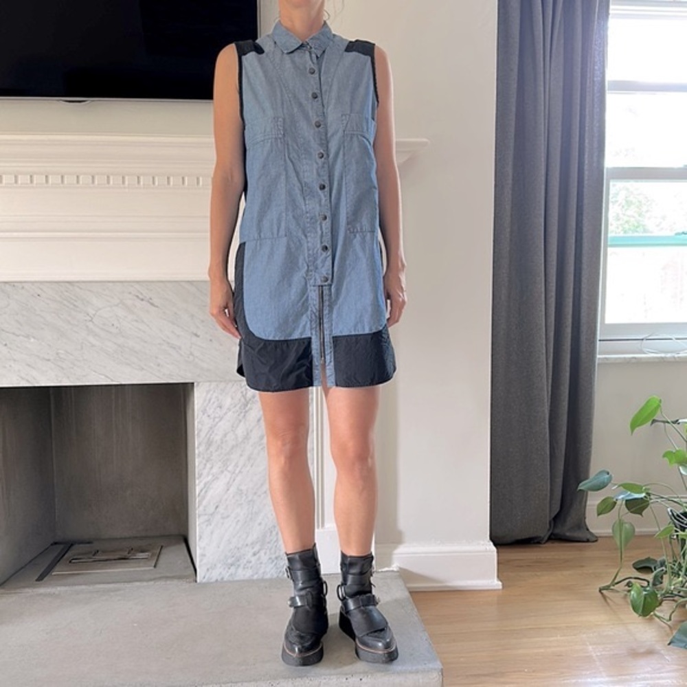 Proenza Schouler dress, size 8, 100% cotton, denim blue and black